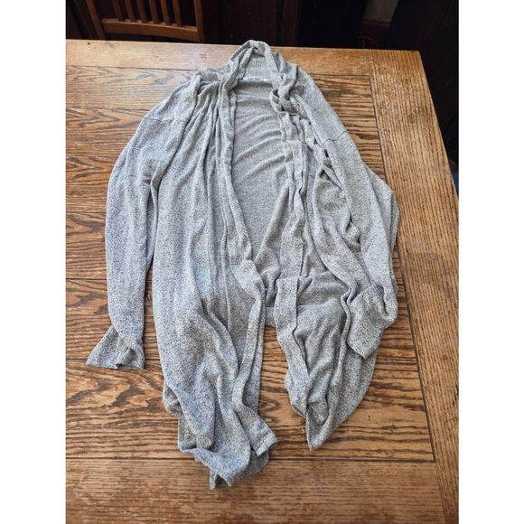 Joah Brown Etoile Long Line Open Front Cardigan in Gray Hacci One Size - Picture 2 of 5